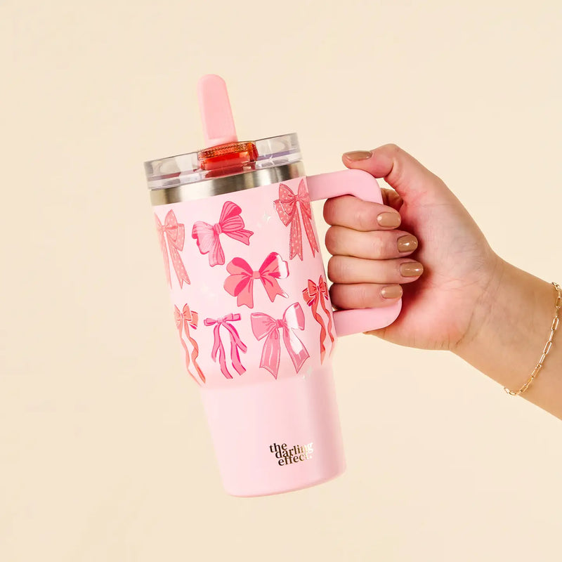 Blushing Bows 20oz Lifestyle Flip Straw Tumbler - the Darling Effect