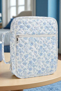 Lyla Blue Floral Zipper Bible Cover