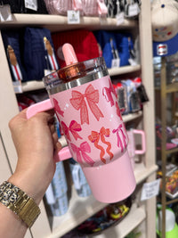 Blushing Bows 20oz Lifestyle Flip Straw Tumbler - the Darling Effect