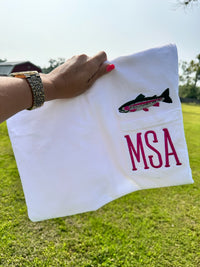Fish Monogrammed Pocket Tee