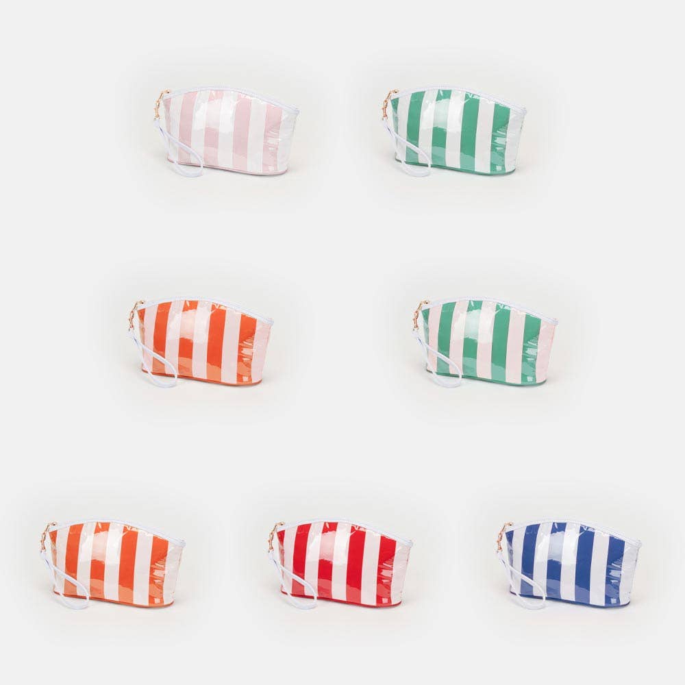 Sensibling Corp. - Striped Cosmetic Wristlet Pouch Bag
