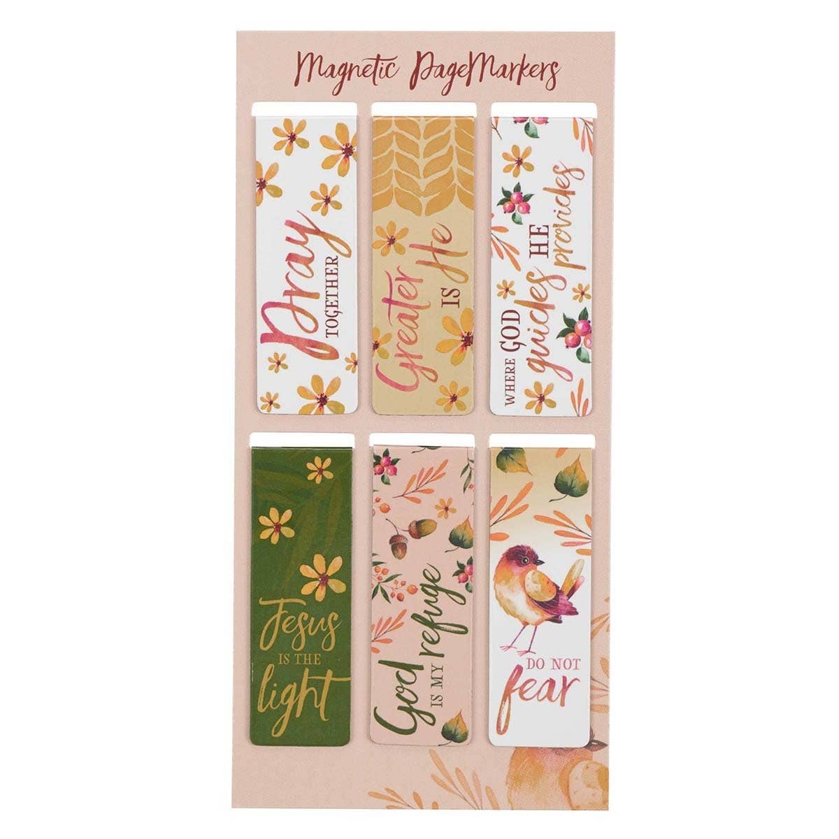 Christian Art Gifts - Magnetic Bookmark Set God is my Refuge