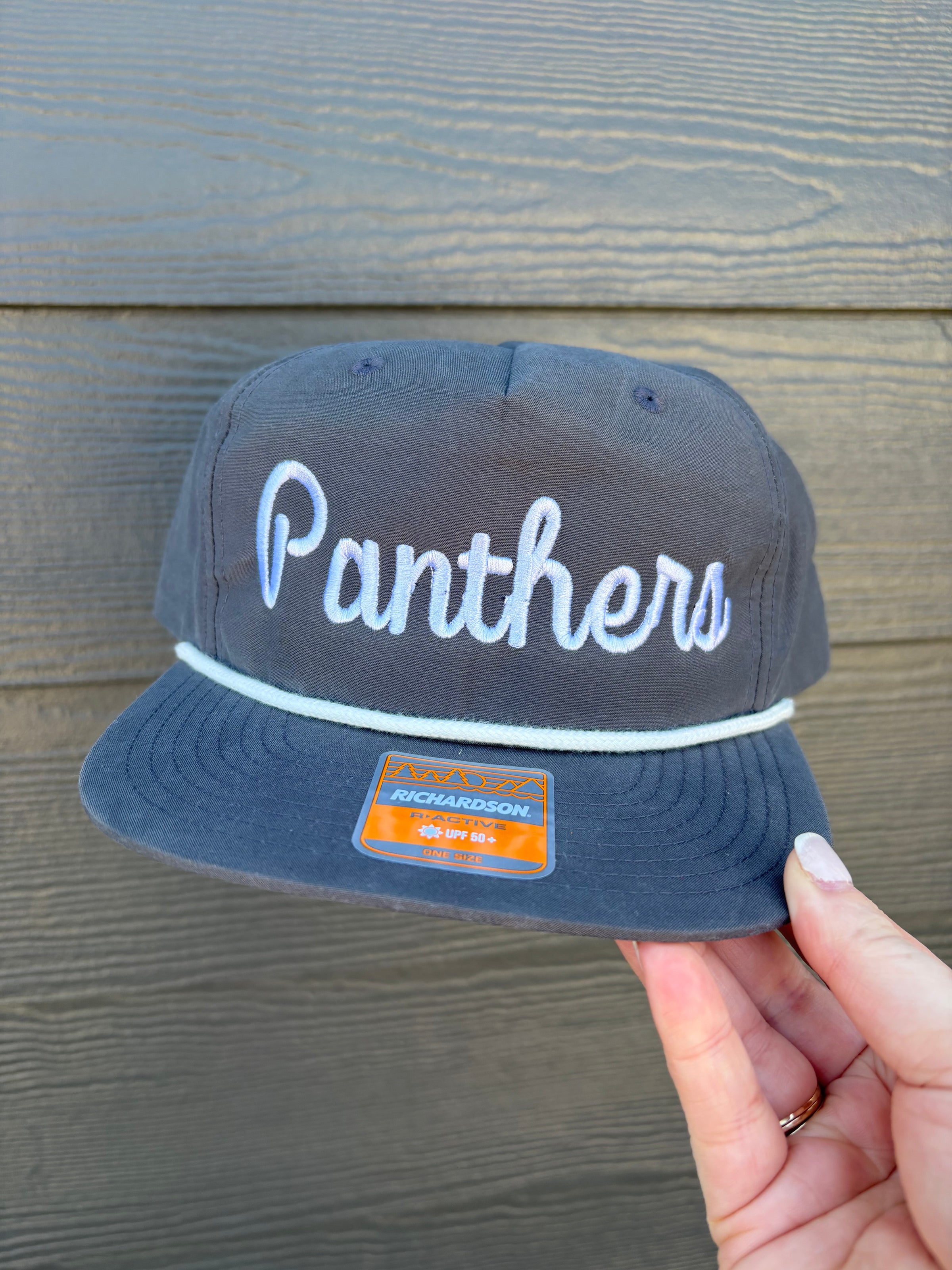 Panthers Puff Embroidered Richardson Rope Hat - Gray
