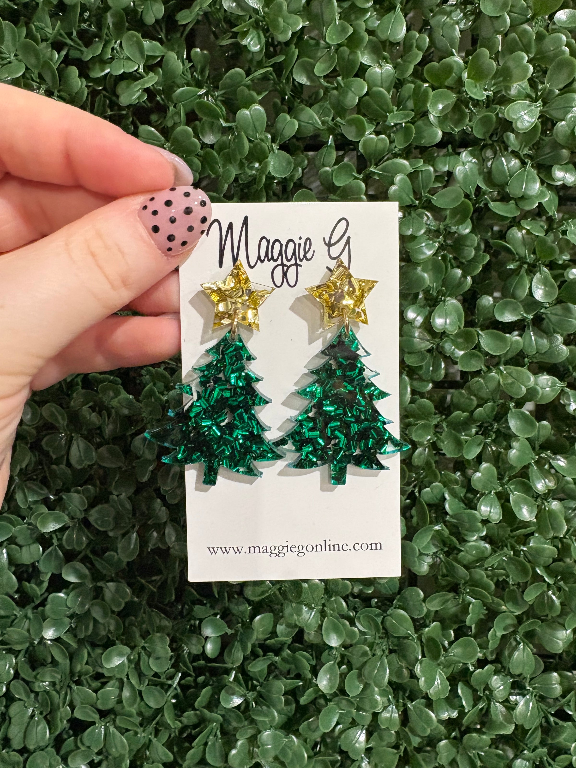 Christmas Tree Acrylic Earrings