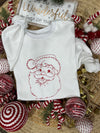 Santa Embroidered White Sweatshirt