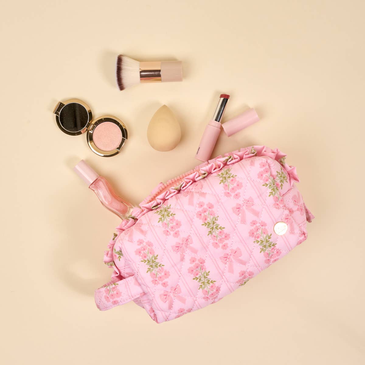 The Darling Effect Essentials Quilted Cosmetic Pouch–Oh So Fancy Pink
