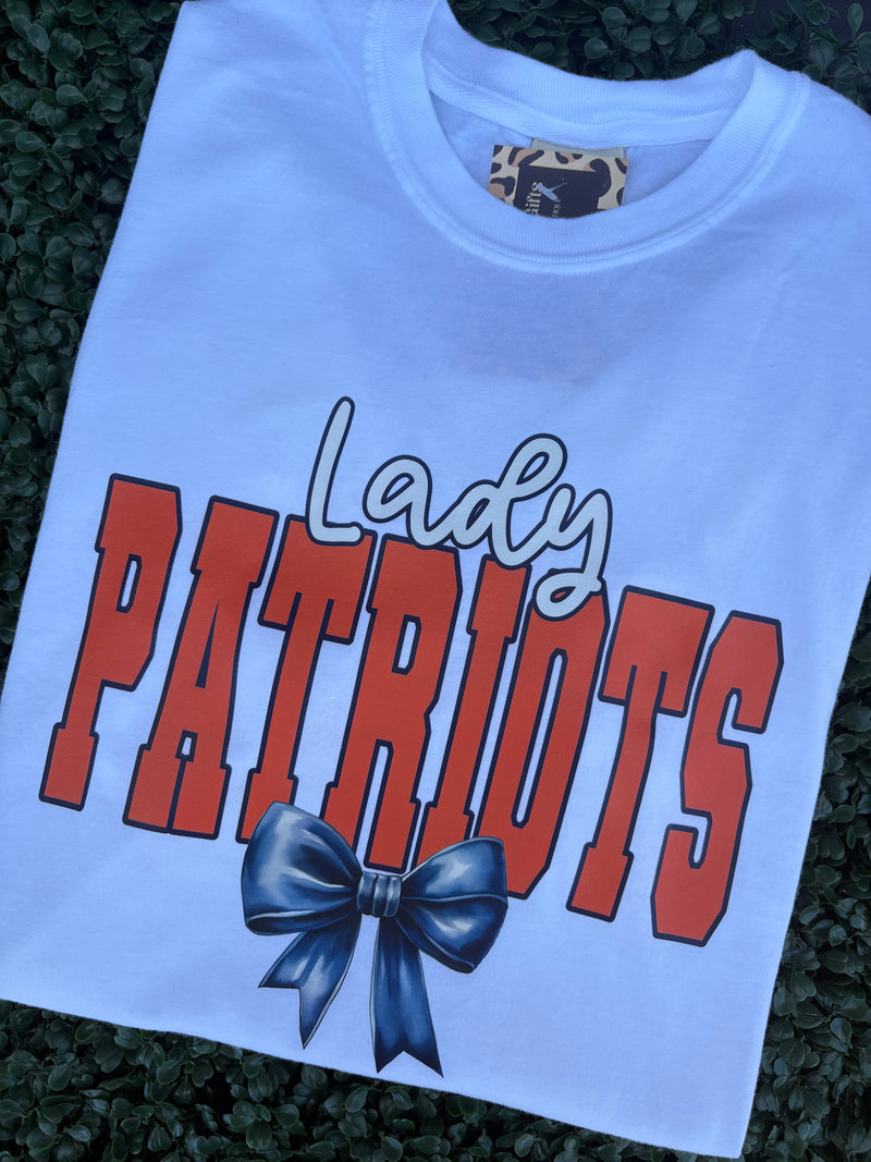 Lady Patriots Bow Comfort Color Tee