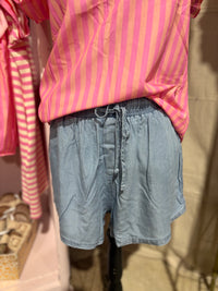 Double Zero Flowy Denim Tie Shorts