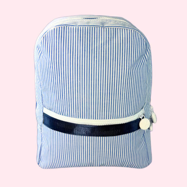 Navy Preppy Stripe Small Backpack Wipeable