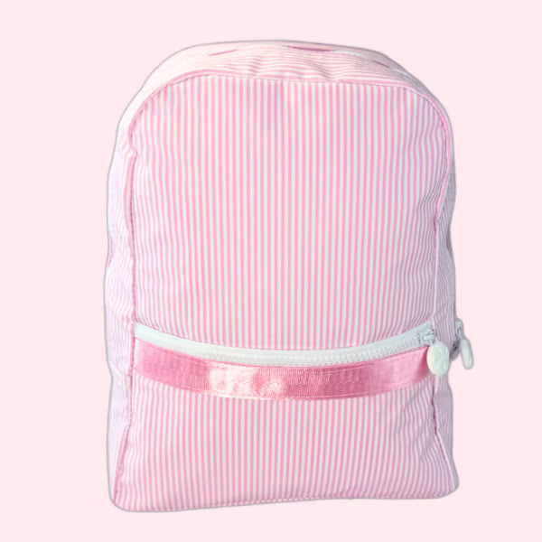 Pink Preppy Stripe Small Backpack Wipeable