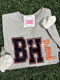 Brook Hill Sequin BH Applique Sweatshirt