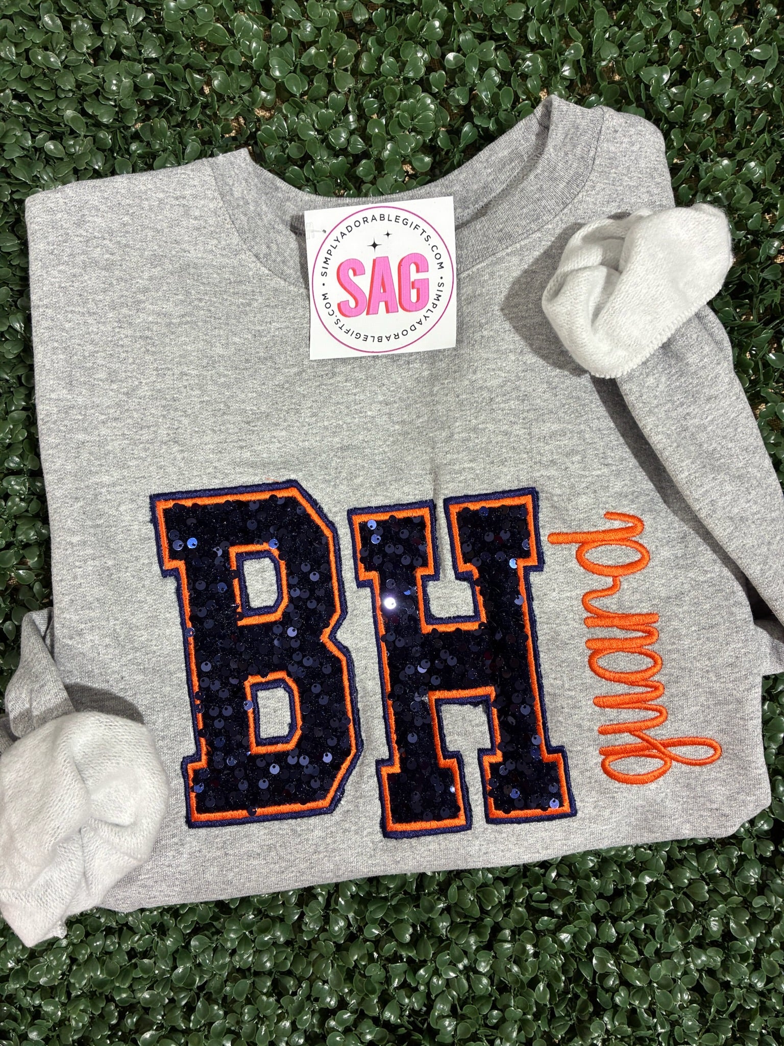 Brook Hill Sequin BH Applique Sweatshirt
