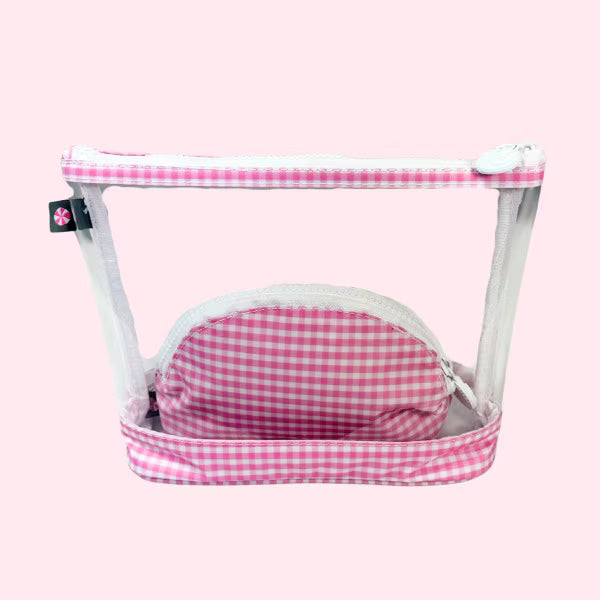 Oh Mint! New WIPEABLE!  Wipeable Pink Gingham Jet-Set