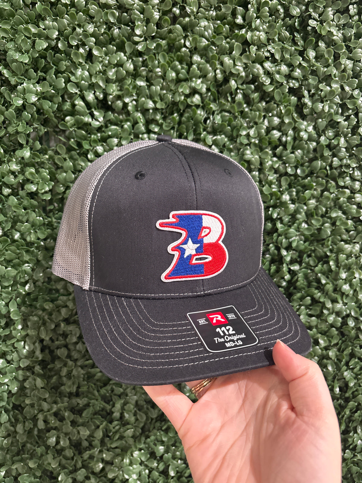 Bullard B Embroidered Patch Richardson 112 Hat - Black/Gray