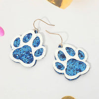Glitter Game Day Paw Dangle Earrings