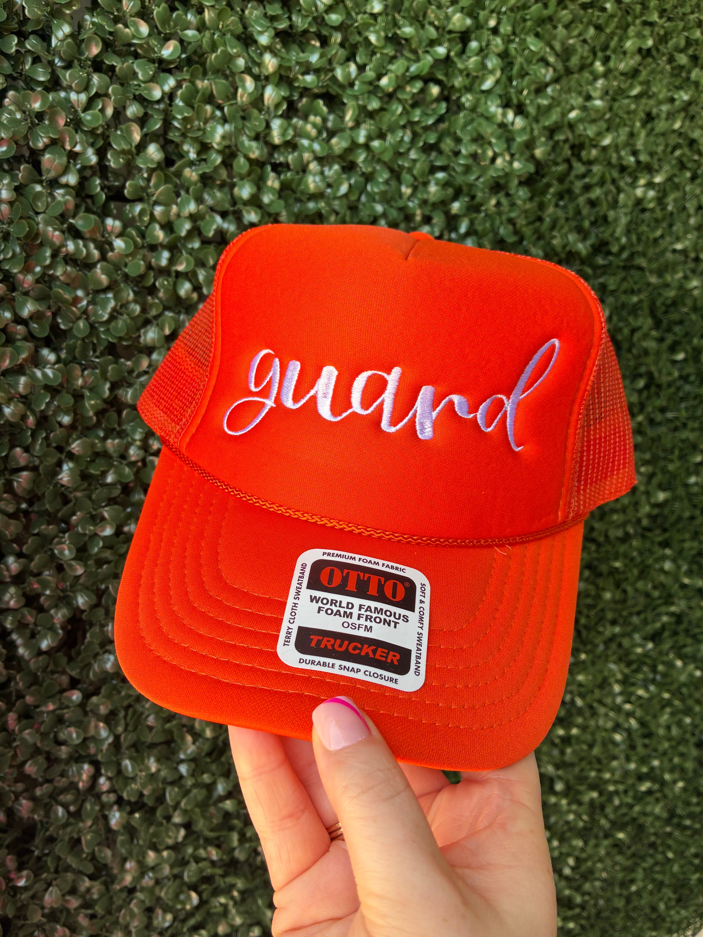Orange Guard Script Embroidered Foam Trucker Hat