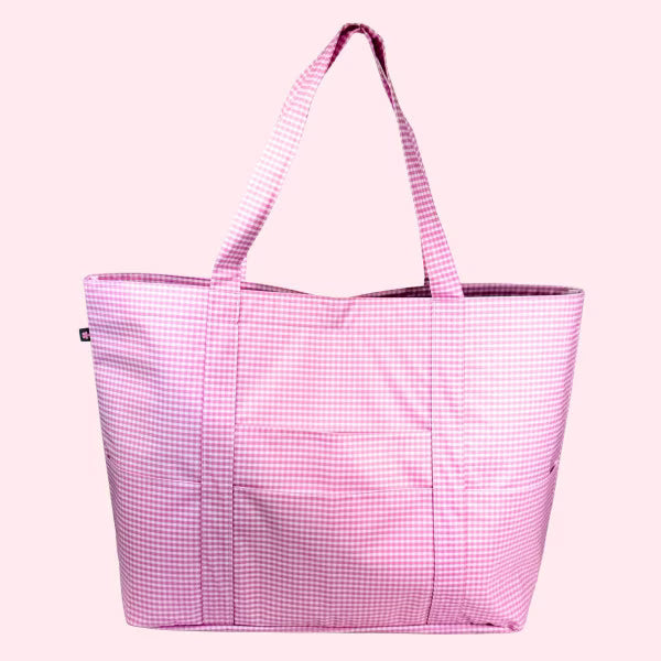 Wipeable Pink Gingham Big Mama Tote