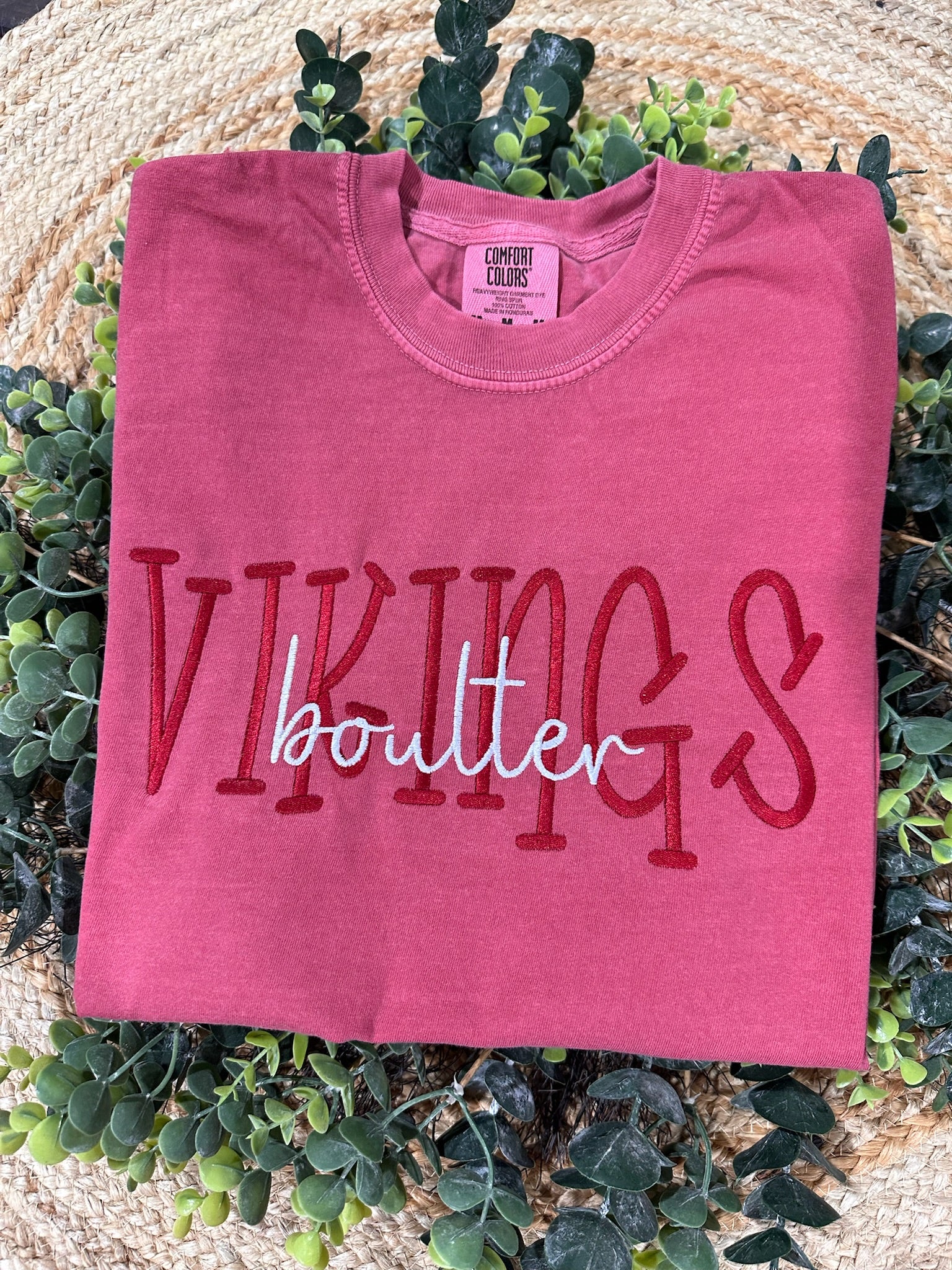 Funky Font Custom Monotone School Spirit Embroidered Shirt