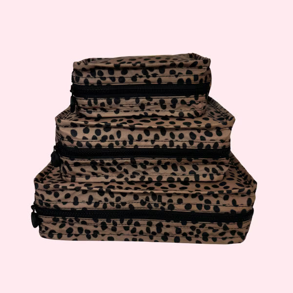 Oh Mint!  Wipeable Leopard Pouch - Large