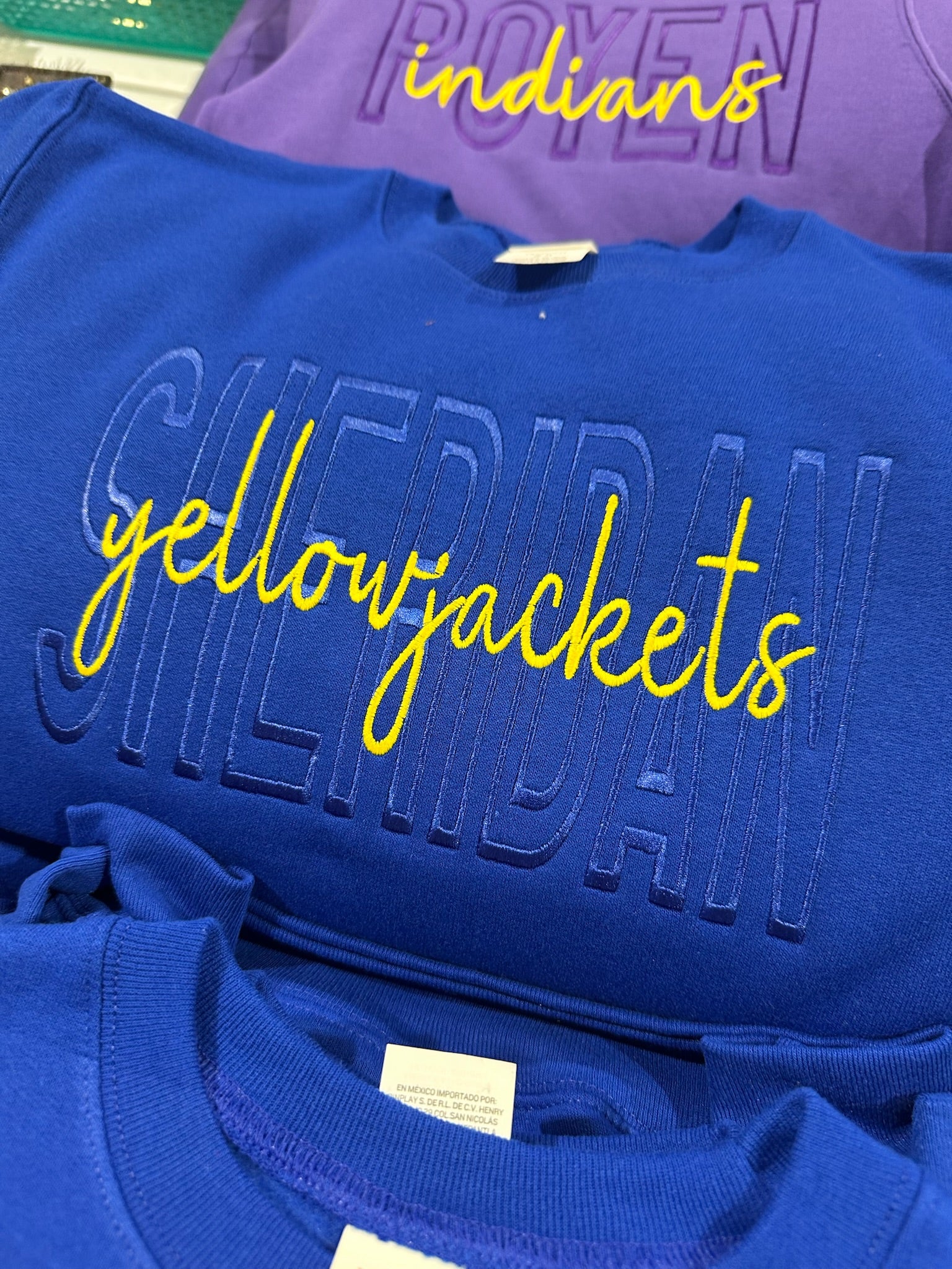 Custom Monotone School Spirit Embroidered Sweatshirt