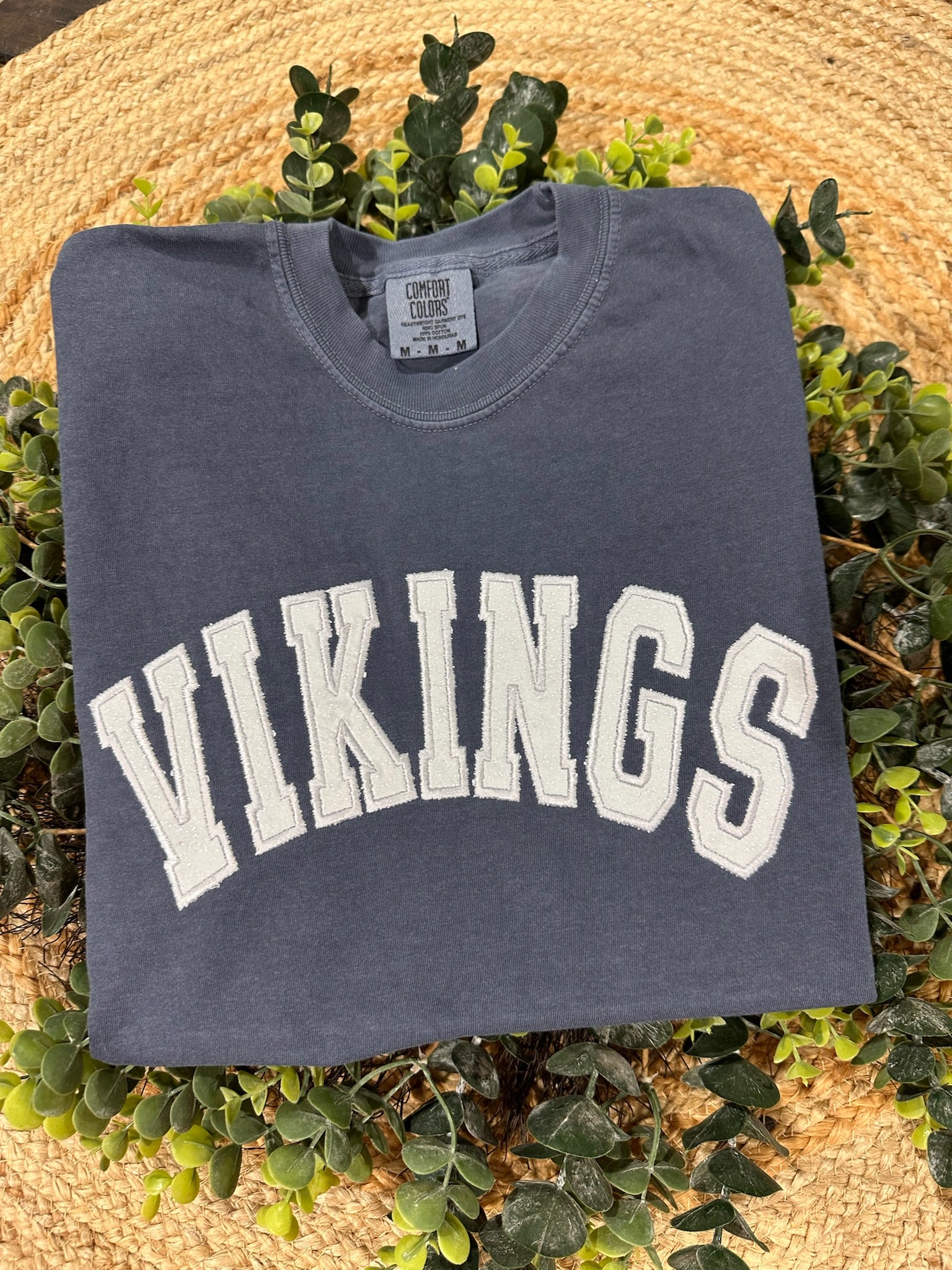 Custom Word/Team Arched Glitter Applique Embroidered Shirt