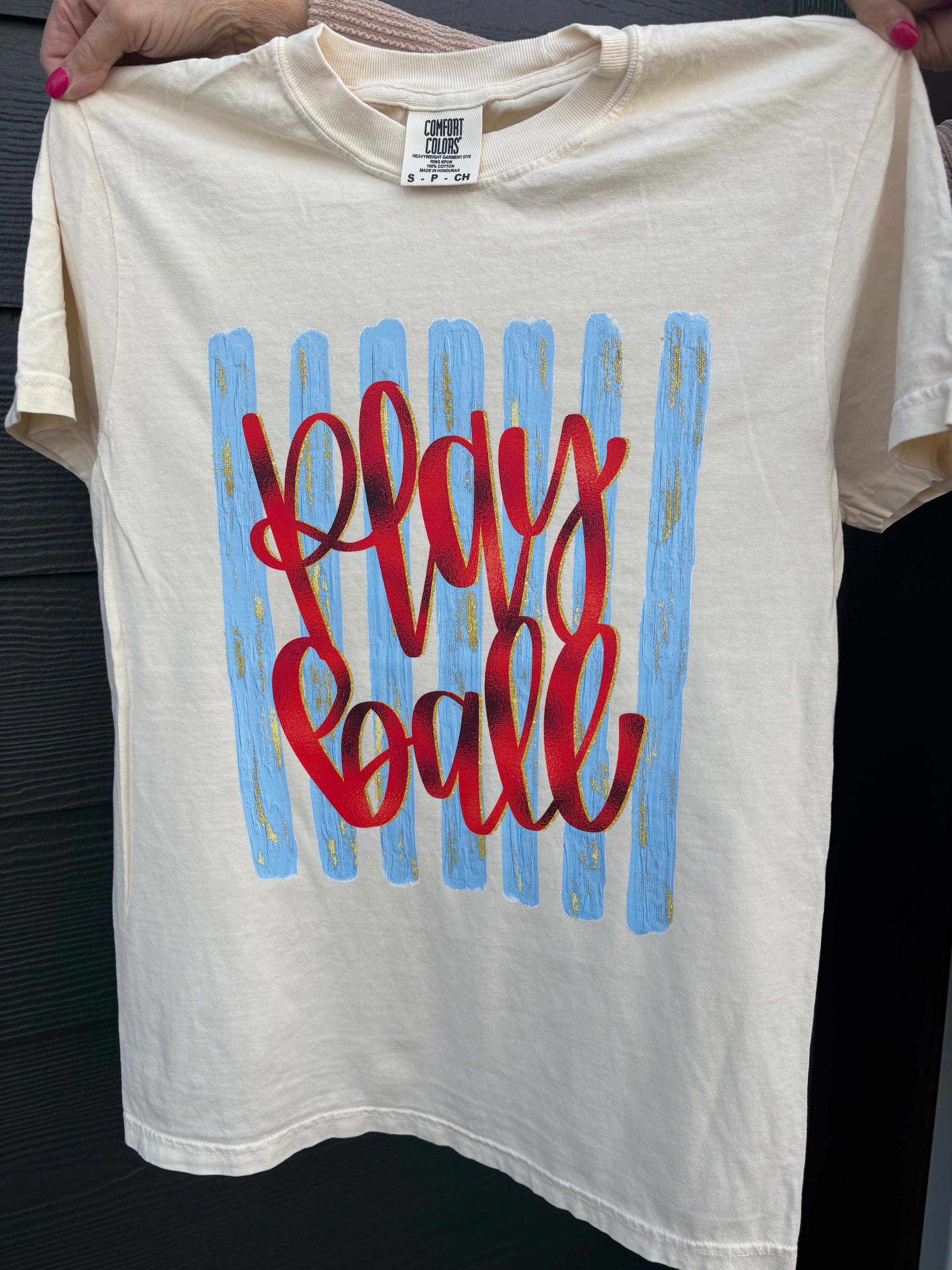 Play Ball Faux Foil Tee