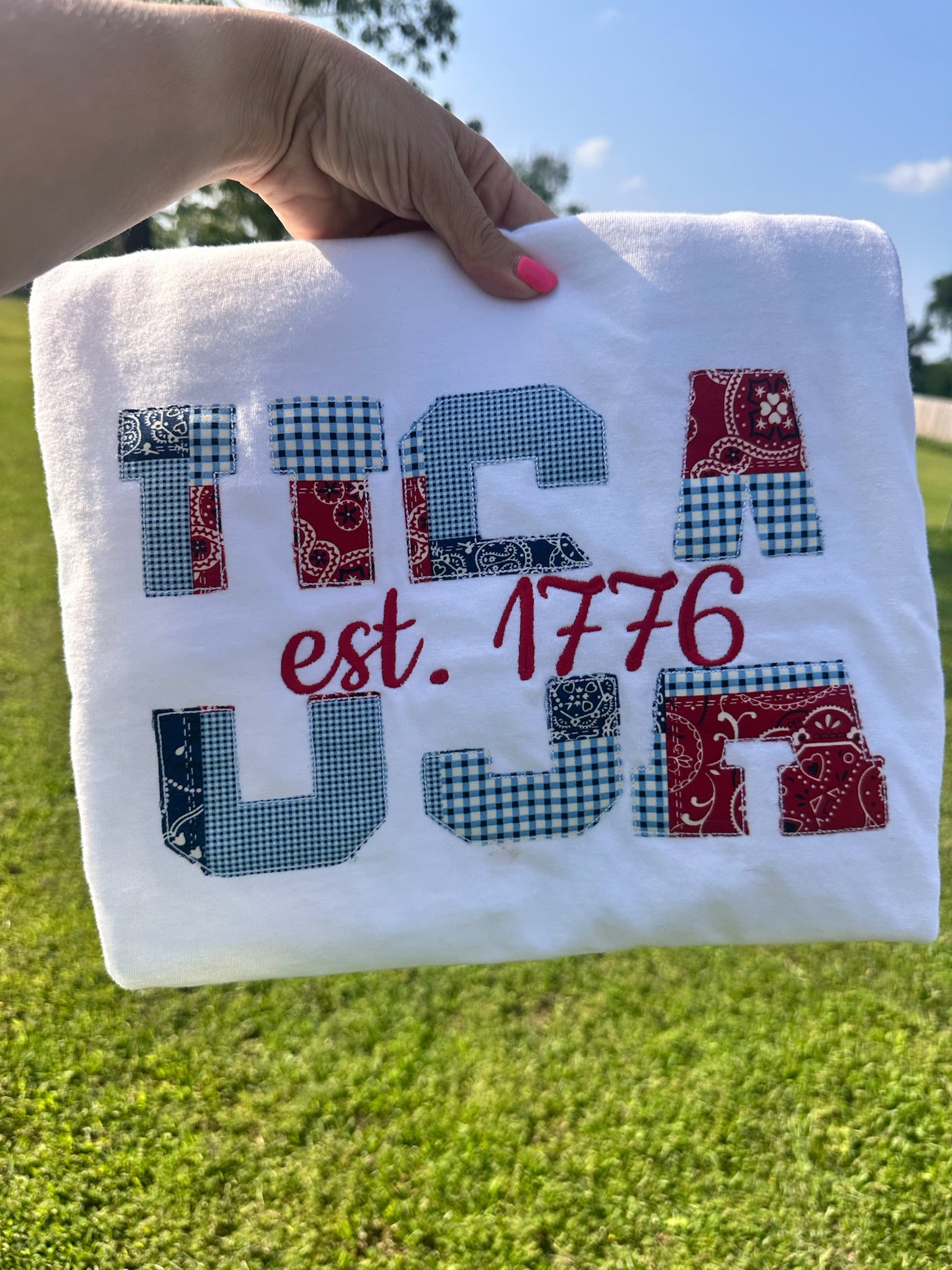 USA 1776 Applique Comfort Color Tee