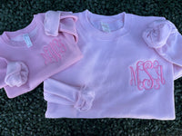 Monogrammed Light Pink Sweatshirt