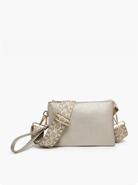 Champagne Gold Aztec Strap Wristlet Crossbody Purse