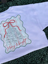 Coquette Stripe Christmas Bow Tree Front And Back Pink Sweatshirt