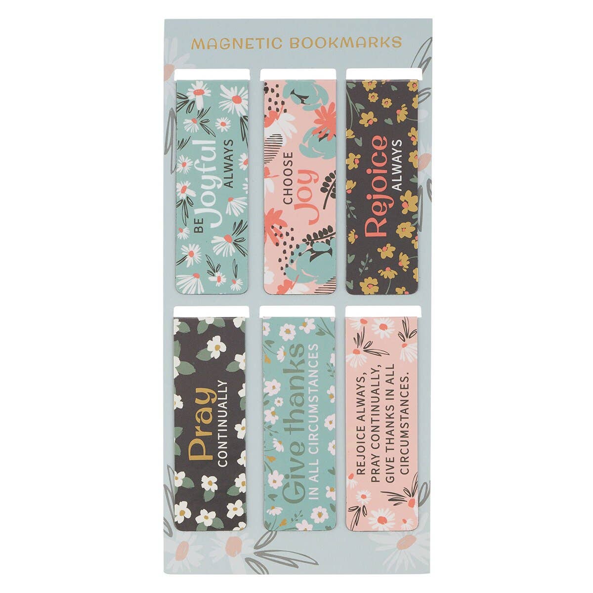 Christian Art Gifts - Magnetic Bookmark Set Be Joyful Always