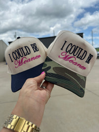 I Could Be Meaner Hat - Navy Bill