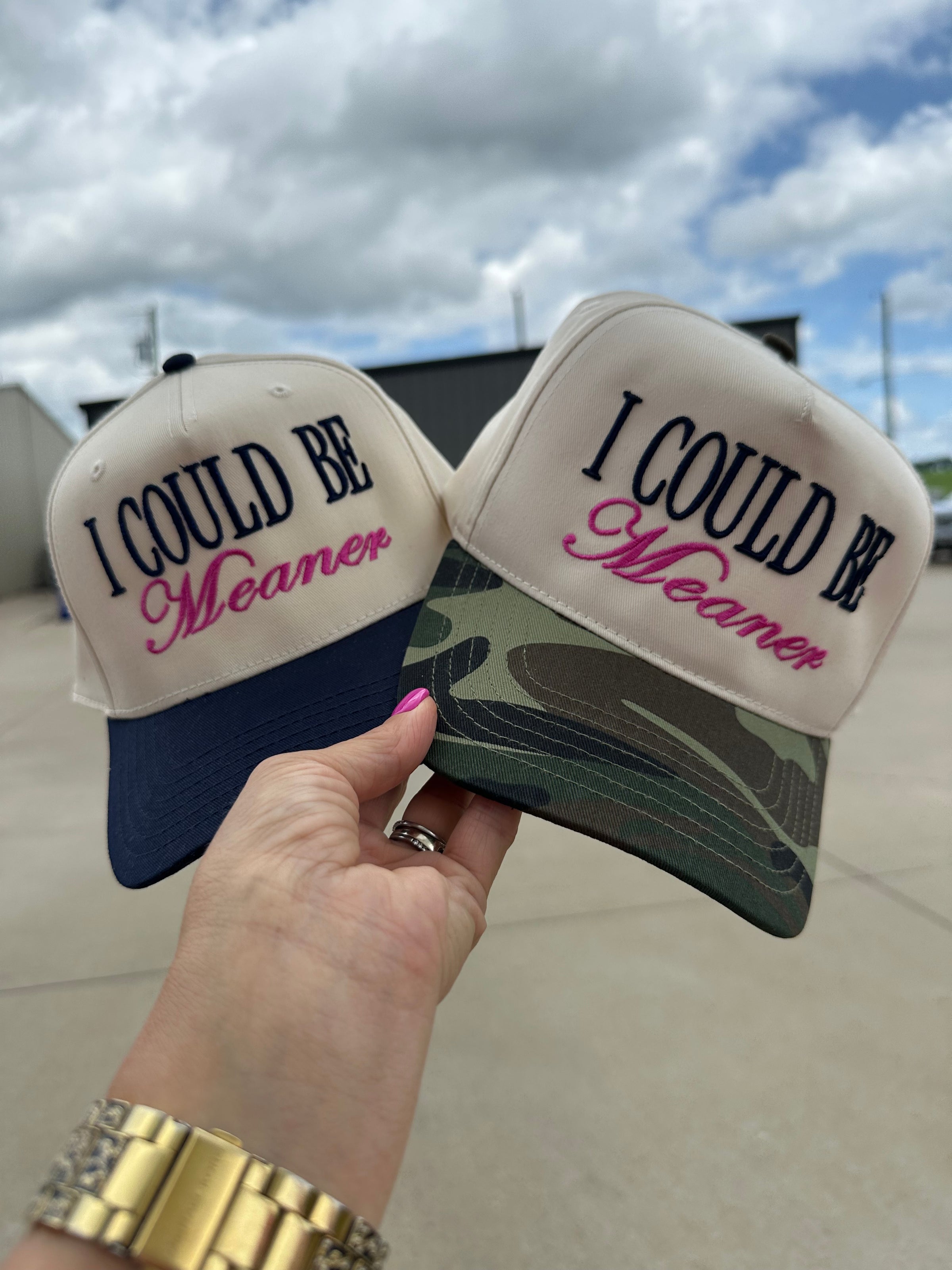 I Could Be Meaner Hat - Navy Bill