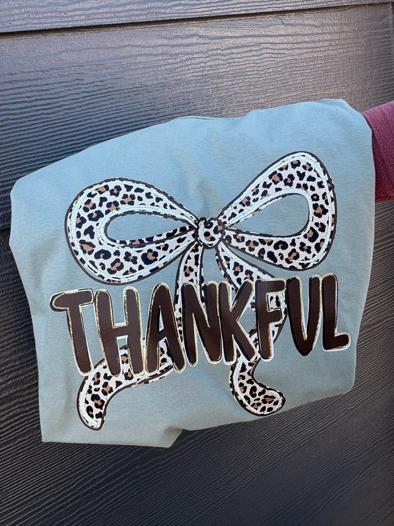 Thankful Leopard Bow Tee