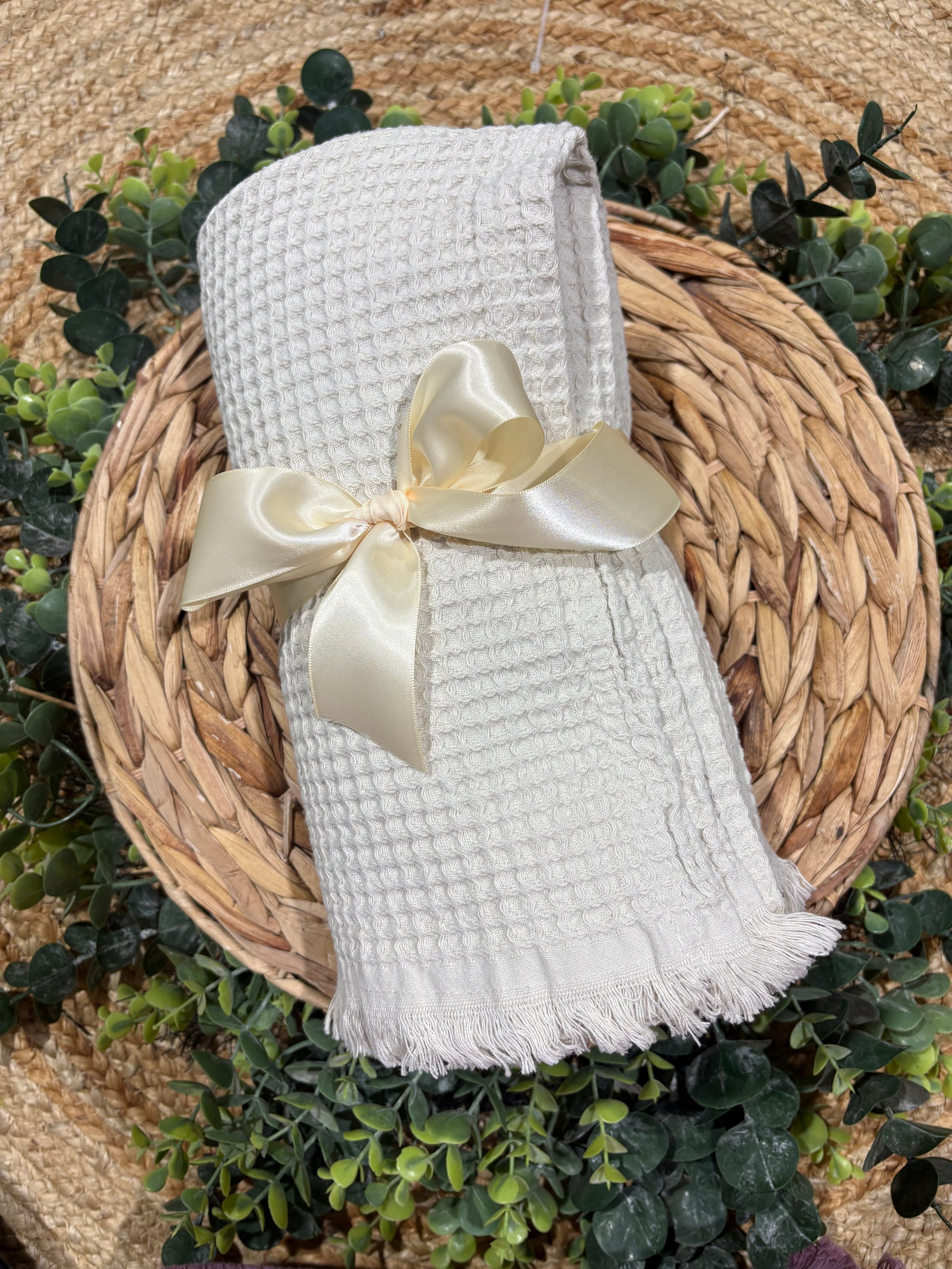 Monogram Me Waffle Throw - Multiple Colors