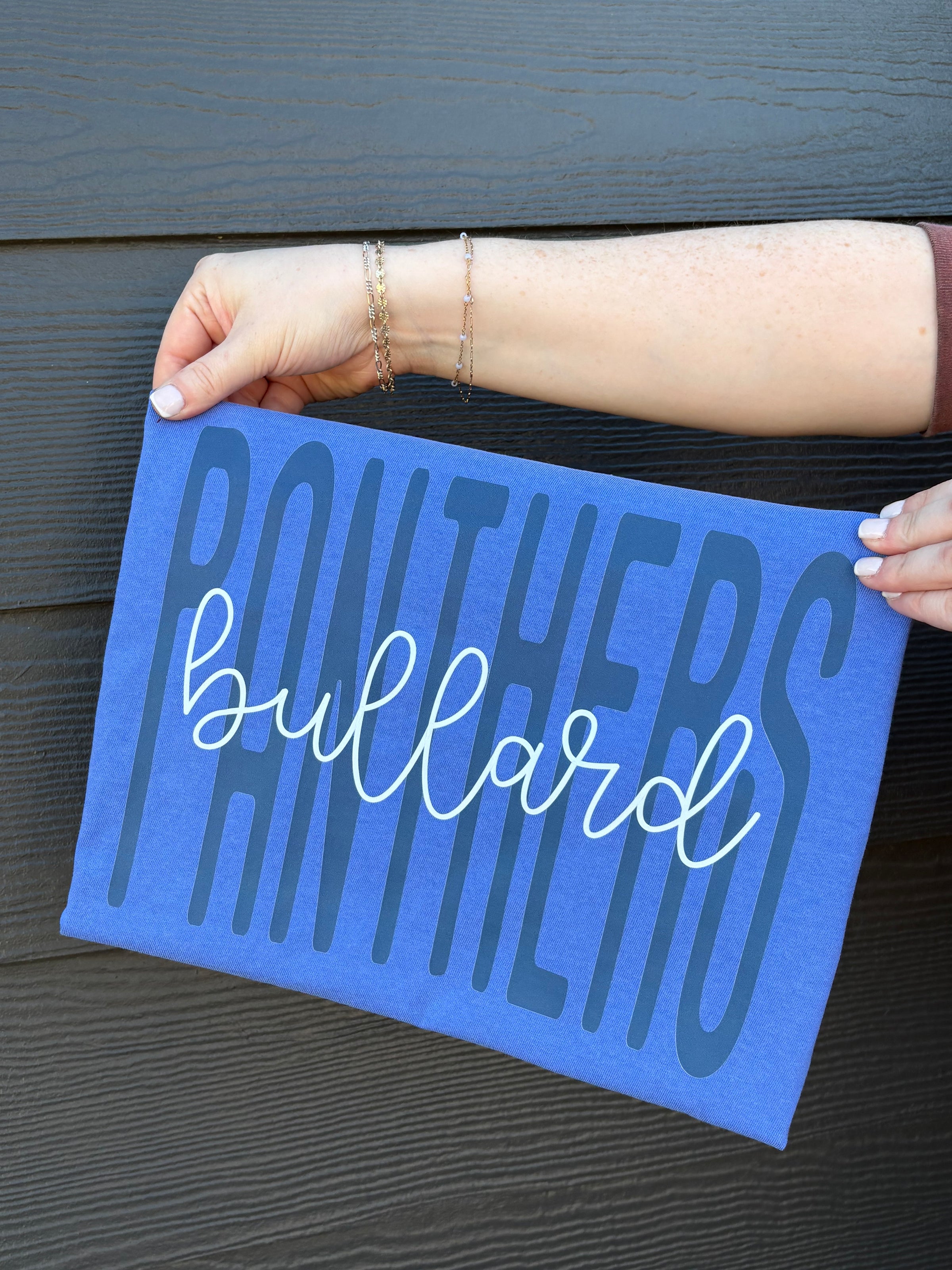 CUSTOM Script Over Block Shirt