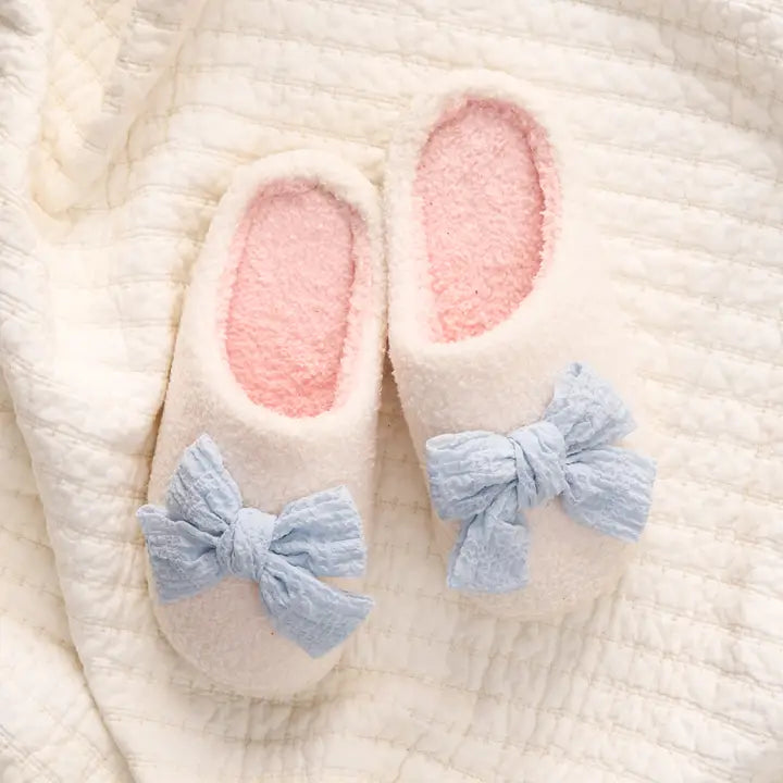 The Darling Effect Betty Blue Bow Slippers
