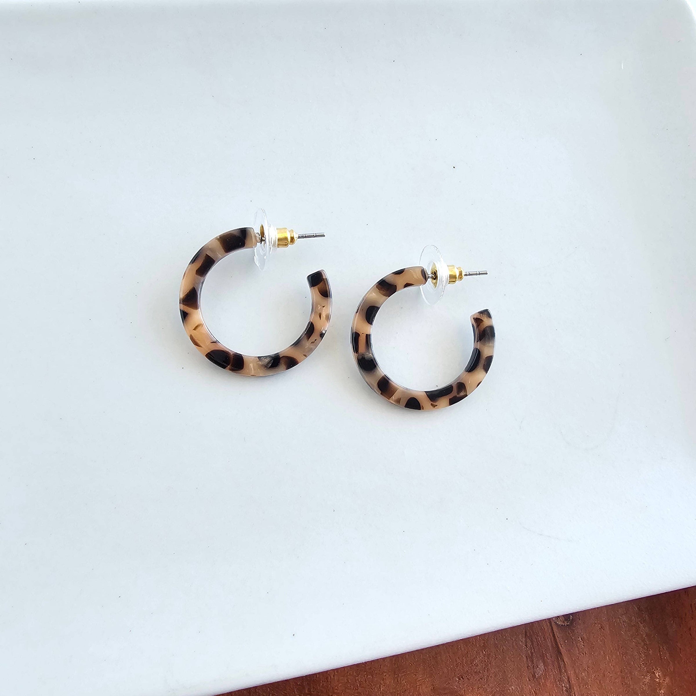 Cam Mini Hoops - Cheetah // Jewelry, Earrings, Fall