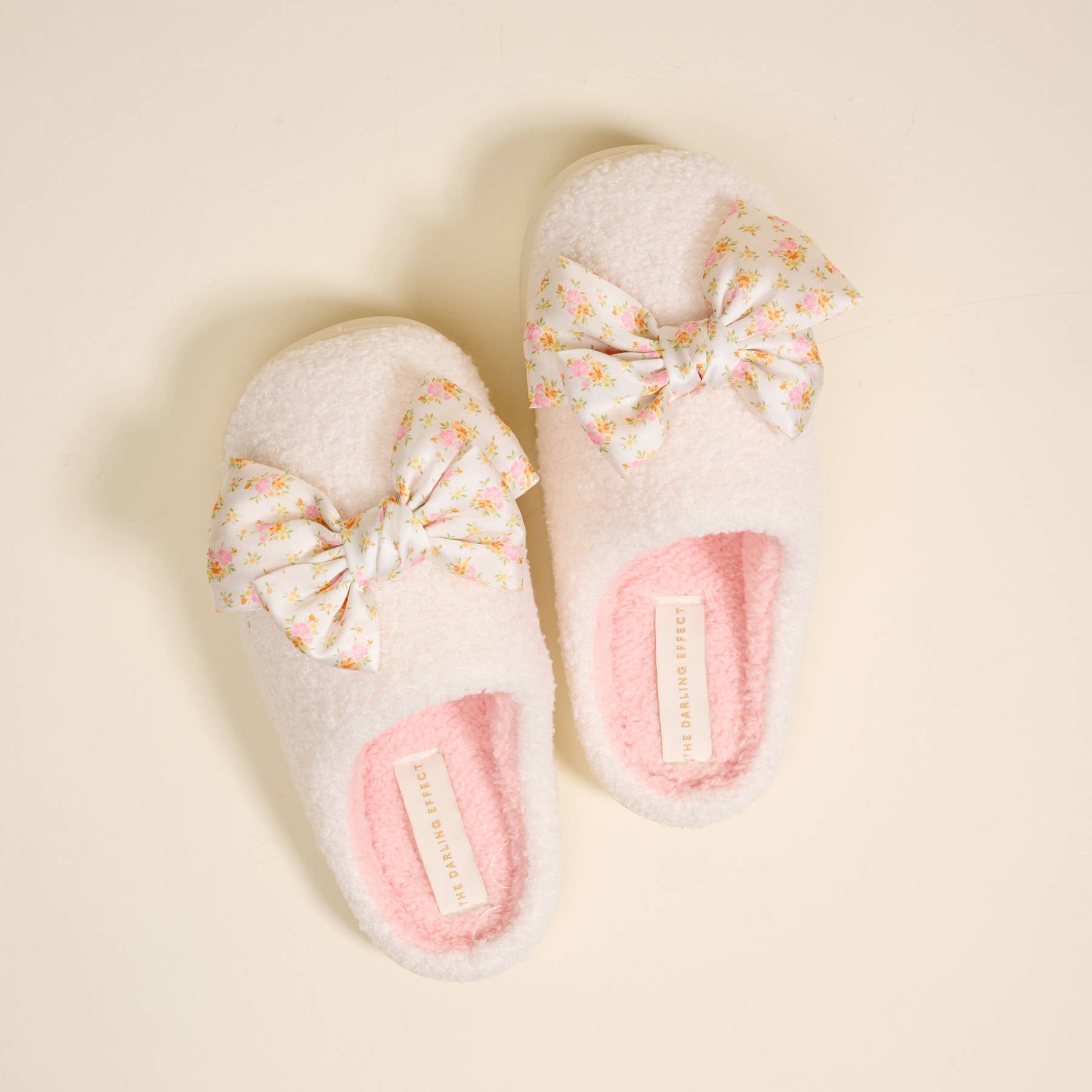 The Darling Effect Betty Bow Fuzzy Slippers