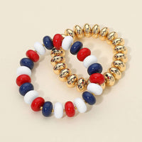 Red White Blue Beaded Stretch Multi Layered Bracelets