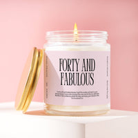 James Wax - 40th Birthday Forty and Fabulous Candle Birthday Gift