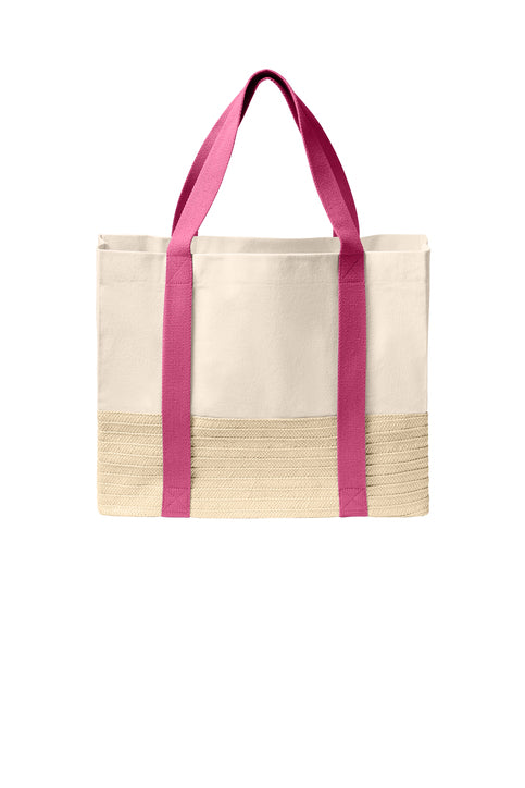 Monogrammed Straw Bottom Tote - Multiple Colors!!