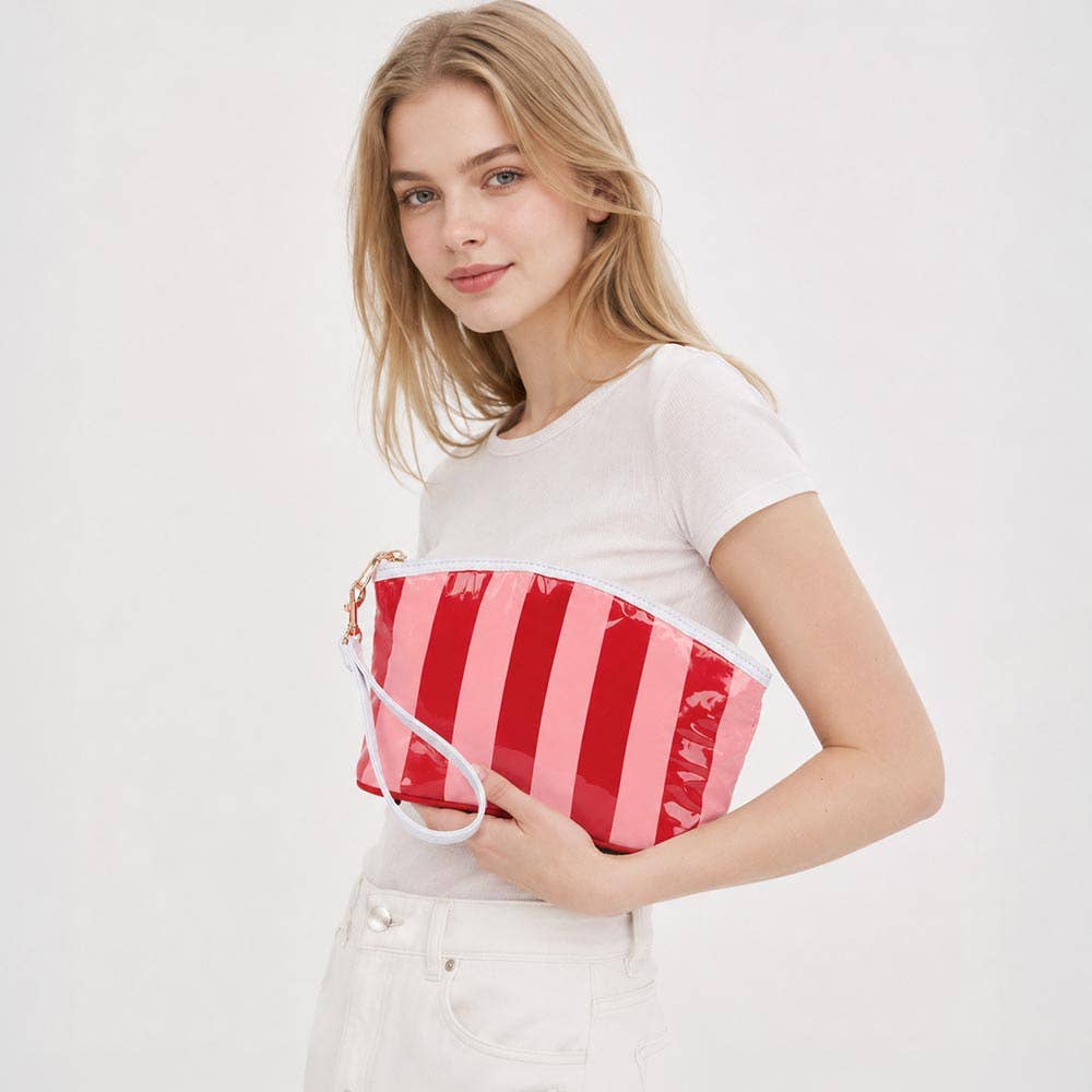 Sensibling Corp. - Striped Cosmetic Wristlet Pouch Bag