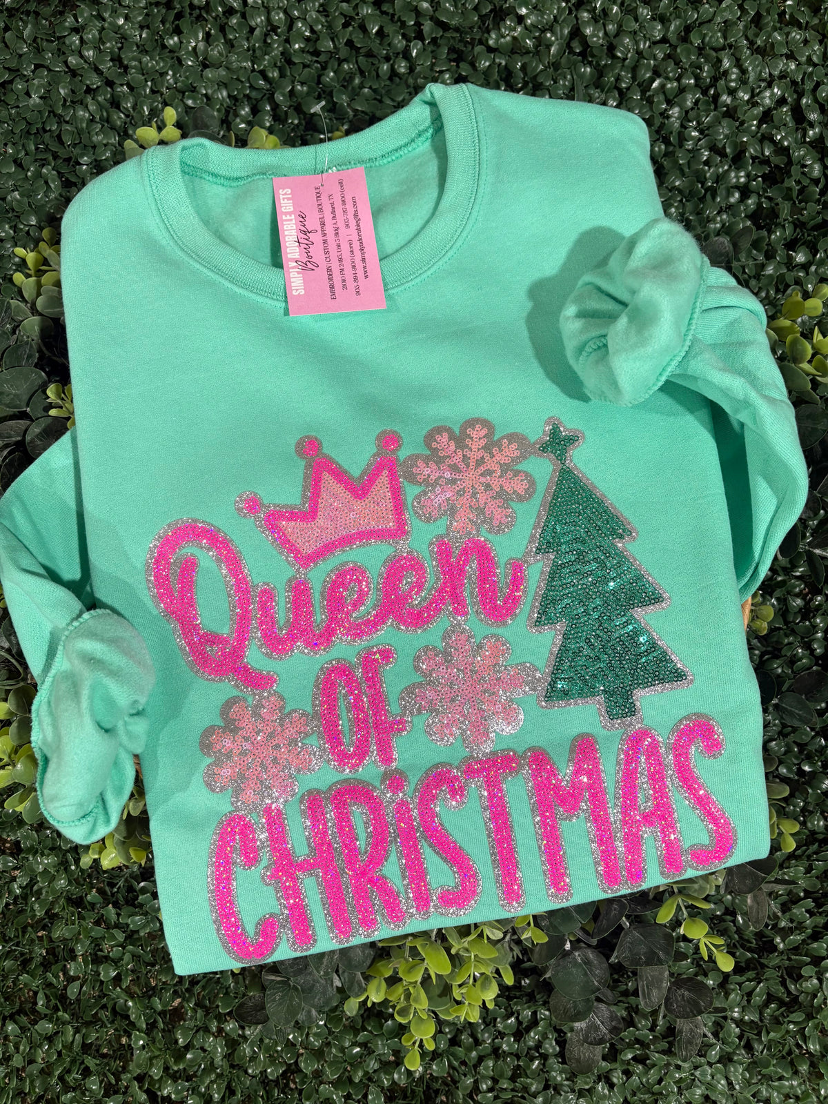 Queen Of Christmas Sequin Sweatshirt