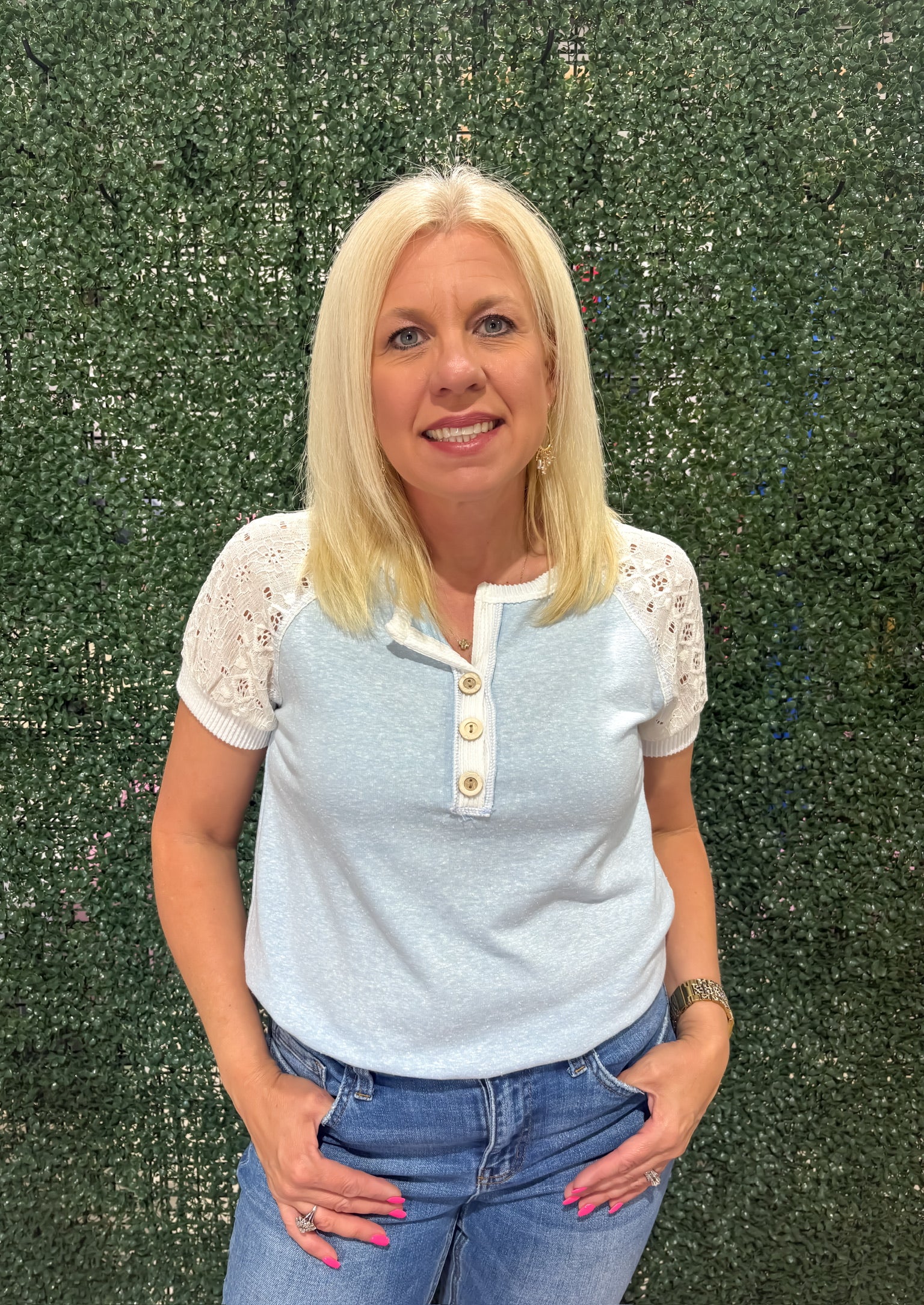 Floral Puff Sleeve Raglan Short Sleeve Top