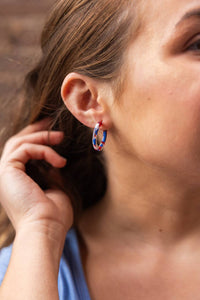 Cam Mini Hoops - Red, White & Blue // Jewelry, Earrings