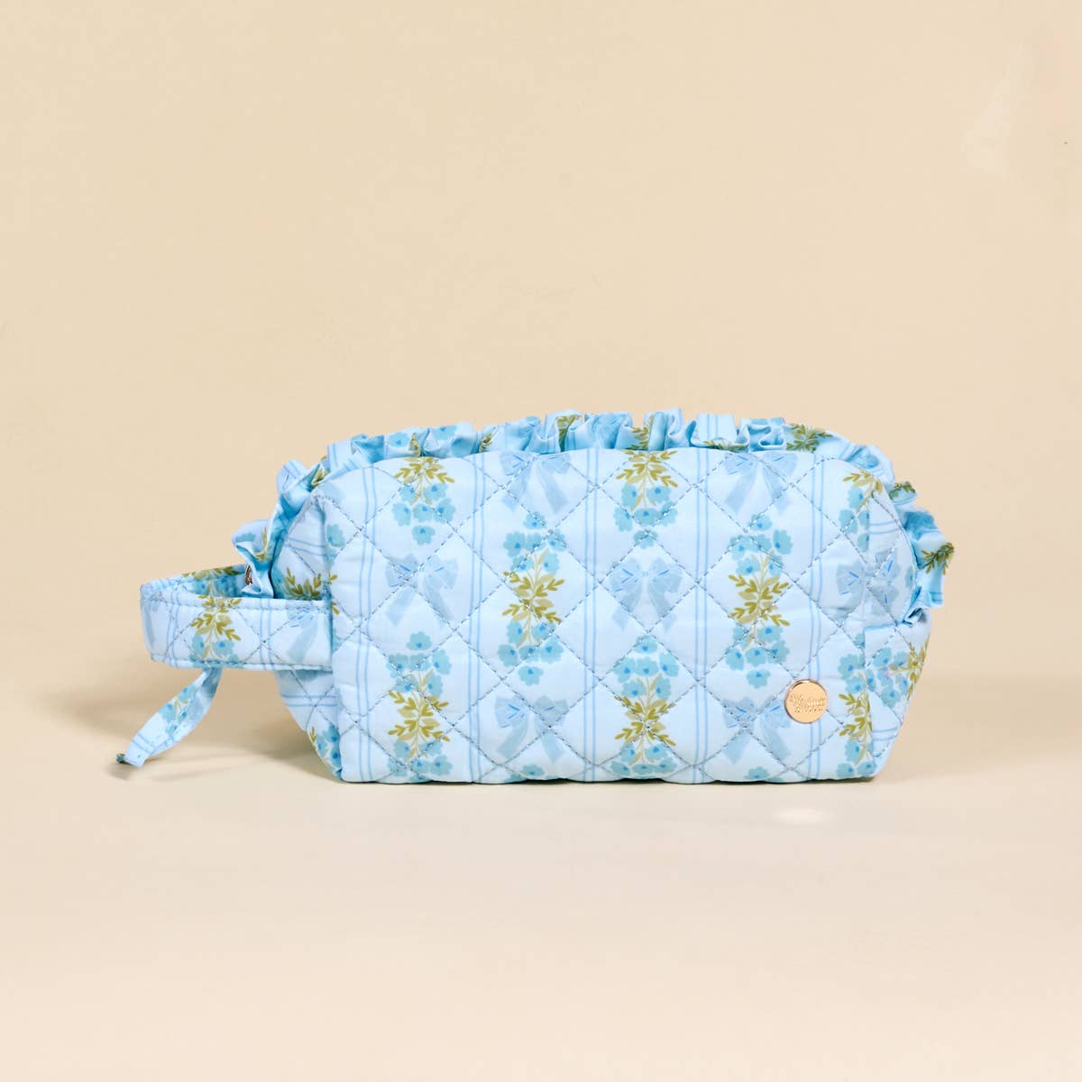 The Darling Effect Essentials Quilted Cosmetic Pouch–Oh So Fancy Blue