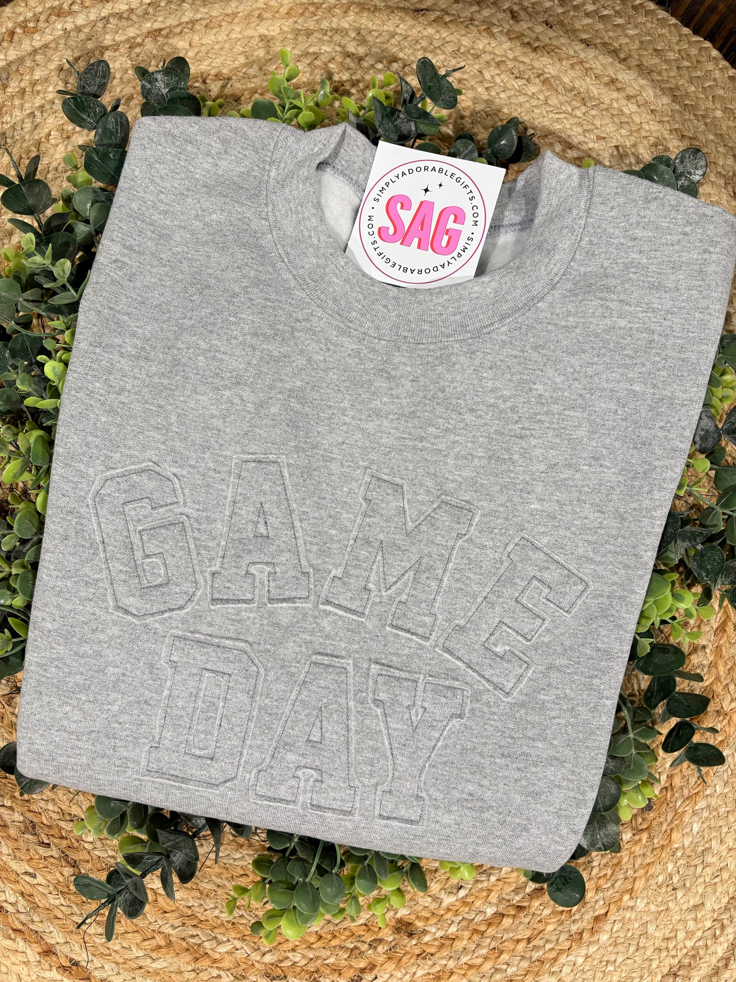 Custom Color Monotone Game Day Raw Edge Sweatshirt