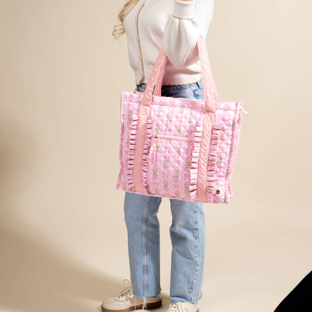 The Darling Effect The Everyday Quilted Tote Bag–Oh So Fancy Pink
