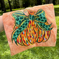 Brushed Bow Pumpkin Colorblast Comfort Color Tee